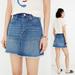 Madewell Skirts | Madewell Denim A-Line Skirt Womens Dark Wash 100% Cotton Raw Hem Mini Skirt | Color: Blue | Size: S