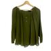 J. Crew Tops | Nwt J Crew Point Sur Popover Crinkled Top Overlay Long Sleeves Green Sz S | Color: Green | Size: S