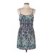 Xhilaration Casual Dress - A-Line Scoop Neck Sleeveless: Blue Dresses - Women's Size Large