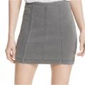 Free People Skirts | Free People Suede Pencil Skirt Size 6 Modern Femme Vegan Suede Mini Skirt | Color: Gray/Silver | Size: 6