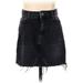 Topshop Denim Skirt: Black Solid Bottoms - Women's Size 2