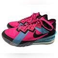 Nike Shoes | Nike Mens Lebron James 18 Low Neon Nights Sneaker Size 9 Fireberry Blue Fury | Color: Blue/Pink | Size: 9