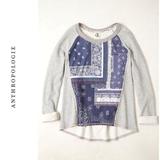 Anthropologie Tops | Anthropologie One September Sz S Bobbie Pullover Sweatshirt Paisley Patchwork | Color: Blue/Gray | Size: S