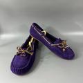 Coach Shoes | Coach Purple Suede Antonia Shearling Moc Loafers, Size 10 B | Color: Gold/Purple | Size: 10