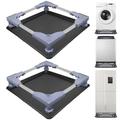2 Pack Mini Fridge Stand with Drip Pan, Base for Washer and Dryer,Universal Stand Base Adjustable Refrigerator Stand with 4 Strong Feet, 22" Washing Machine Drain Pans for Washer and Dryer Pedestal