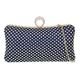 Girly Handbags Womens Diamante Glitter Evening Clutch Bag Medium Navy