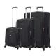 DIA & NOCHE Totto Andromeda 2.0 Suitcase Set - Black - Three Sizes of Suitcases - 360 Wheels - Telescopic Handle - Polyester Lining, Black/White