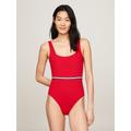 Badeanzug TOMMY HILFIGER SWIMWEAR "SQUARE NECK ONE PIECE" Gr. S (36), N-Gr, rot (primary red) Damen Badeanzüge Ocean Blue