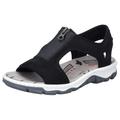 Sandale RIEKER Gr. 38, schwarz Damen Schuhe Sandalen Sommerschuh, Sandalette, in sportiver Optik