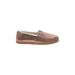 TOMS Flats: Slip On Stacked Heel Casual Tan Solid Shoes - Women's Size 8 - Almond Toe