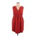 Torrid Casual Dress - Mini V-Neck Sleeveless: Red Print Dresses - Women's Size 1X Plus