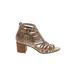 Not Rated Heels: Tan Solid Shoes - Women's Size 9 - Open Toe