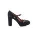 L'autre Chose Heels: Mary Jane Chunky Heel Cocktail Party Black Solid Shoes - Women's Size 36 - Round Toe