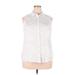 Jessica London Sleeveless Button Down Shirt: White Polka Dots Tops - Women's Size 20