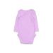 Carter's Long Sleeve Onesie: Purple Solid Bottoms - Size 3 Month