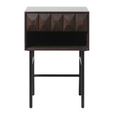 Rye Studio Modern 27" High Side Table with Drawer, Espresso Oak - 18"W x 18"L x 27"H