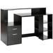 54 Inches Computer Desk with Storage Shelves, Drawers and Printer Shelf, Writing Table for Home Office and Study, Black