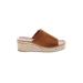 Rag & Bone Wedges: Slip-on Platform Bohemian Tan Print Shoes - Women's Size 37 - Open Toe