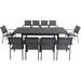 Hanover Cameron 11-Piece Outdoor Patio Dining Set with an Expandable Aluminum Table