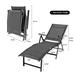 Outdoor Lounge Chaise Folding Reclining Chair with Adjustable Back, Textilene Mesh Fabric Sunbathing Lounger Beach Chair
