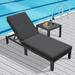 Patio Outdoor Chaise Aluminum Furniture Lounge Chair Set with Table Cushion - N/A