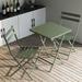 3 Piece Patio Bistro Set of Foldable Square Table and Chairs