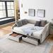 Full Size Daybed with Two Drawers Trundle Upholstered Tufted Sofa Bed,Linen Fabric