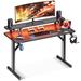 Small Gaming Desk with LED Lights, Computer Desk 39 Inch Gaming Table with Monitor Shelf, PC Gaming Desk Gamer Desk