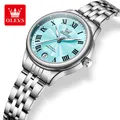 OLEVS-Montre à cadran romain en acier inoxydable pour femme montre étanche pour femme bracelet de