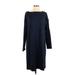 Eileen Fisher Casual Dress - Sweater Dress: Blue Solid Dresses - Women's Size Small