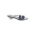 Italian Shoemakers Footwear Mule/Clog: Slip-on Kitten Heel Casual Blue Shoes - Women's Size 7 1/2 - Open Toe