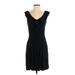 J.Crew Casual Dress - Party V Neck Sleeveless: Black Print Dresses - Women's Size X-Small