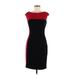 Connected Apparel Casual Dress - Party High Neck Sleeveless: Black Color Block Dresses - Women's Size 6