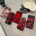 Corbeille Fleur Rose Silicone Souple pour iPhone Coque de Téléphone iPhone 15 14 13 12 11 Pro