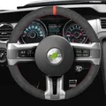 Custom Alcantara Car Steering Wheel Cover For Ford Mustan 2014-2022 Car Steering Wheel On Wrap Cover