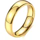 Somen 6mm Titanium Ring 14K Gold Plated Dome High Polished Wedding Band Comfort Fit Size 3-13.5