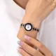 fashion small black dial quartz women bracelet watch