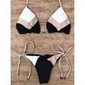 Micro bikini 2020 costumi da bagno Sexy con cuciture in tinta unita Set bikini da donna costume da