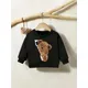 Spring Autumn Boys Girls Sweater Round Neck Long Sleeved Cartoon Bear Eyecover Top Fashionable Cute