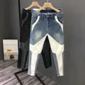 Abbigliamento uomo Jeans uomo 2024 nuova primavera estate bella personalità Splicing pantaloni Slim