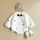 2024 Winter Baby Girls Romper Berber Fleece Embroidered Flowers Warm Long Sleeve Bodysuit Infant