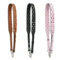 Square Metal Rivet Decorate Handbag Strap Wide 104-116cm Length Solid Color Black Blue White Bag