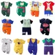 0-2 Years Old Children's Cartoon One-piece Baby Role Play Short-sleeved Romper Kids Cotton Clothes