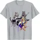 Cat Band Rock Kitties on Bass Guitar and Drum Funny MenT-Shirt Men Clothing Casual Cotton Daily Four