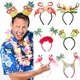 Hawaiian Party Headband Flamingo Summer Party Decorations For Home Tropical Luau Pool Beach Party