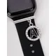 Silver Letter/Number Charm Watch Strap Decorative Ring for Apple Watch Silicone Strap Decorative