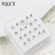 20 PCS/1 Box 925 Sterling Silver Nose Stud Nose Ring Body Puncture Jewelry Flower Crystal Nail