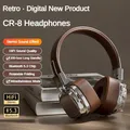 2024 Nuovo CR-8 Classic Over Ear Cuffie Studio Dj Stereo Bluetooth5.3 Cuffie retrò wireless Touch Control Tipo C Auricolari