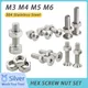 M3 M4 M5 M6 Screw and Nut Set Hex Hexagonal Allen Bolt Metric Threaded 304 Stainless Steel Machine