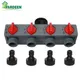 4 Way Distributor 3/4'' and 1'' ABS Plastic Garden Hose Pipe Splitter Water Connector 4 Way Tap